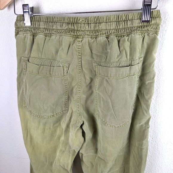 Zara Olive Green Chambray Linen Lyocell  Jogger Pants Size Small/SM - Picture 7 of 10